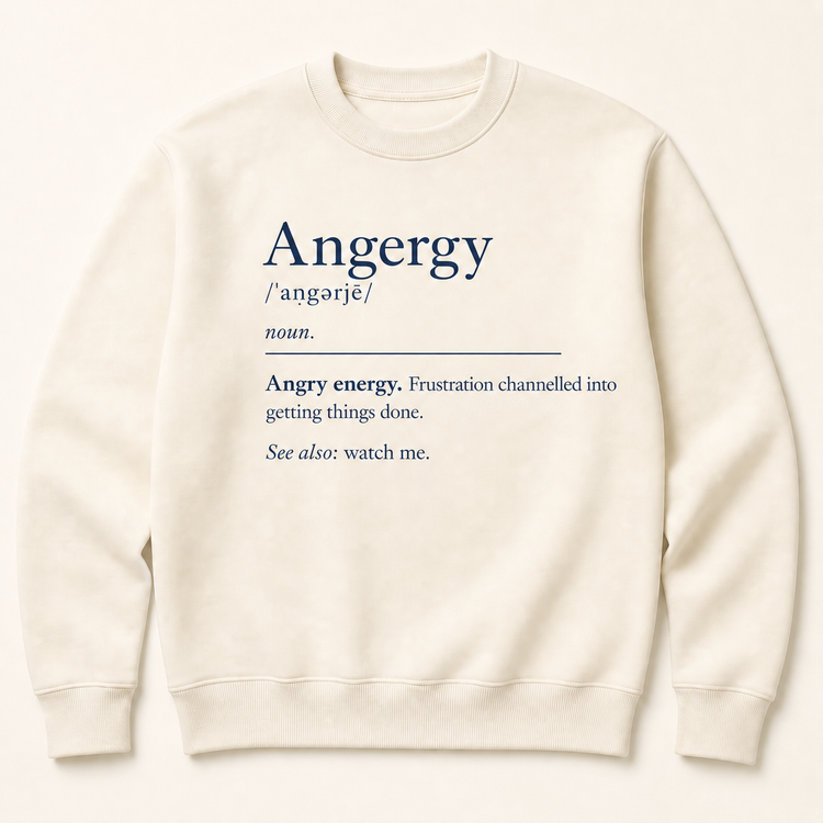 ANGERGY collection — Natural Cream crewneck